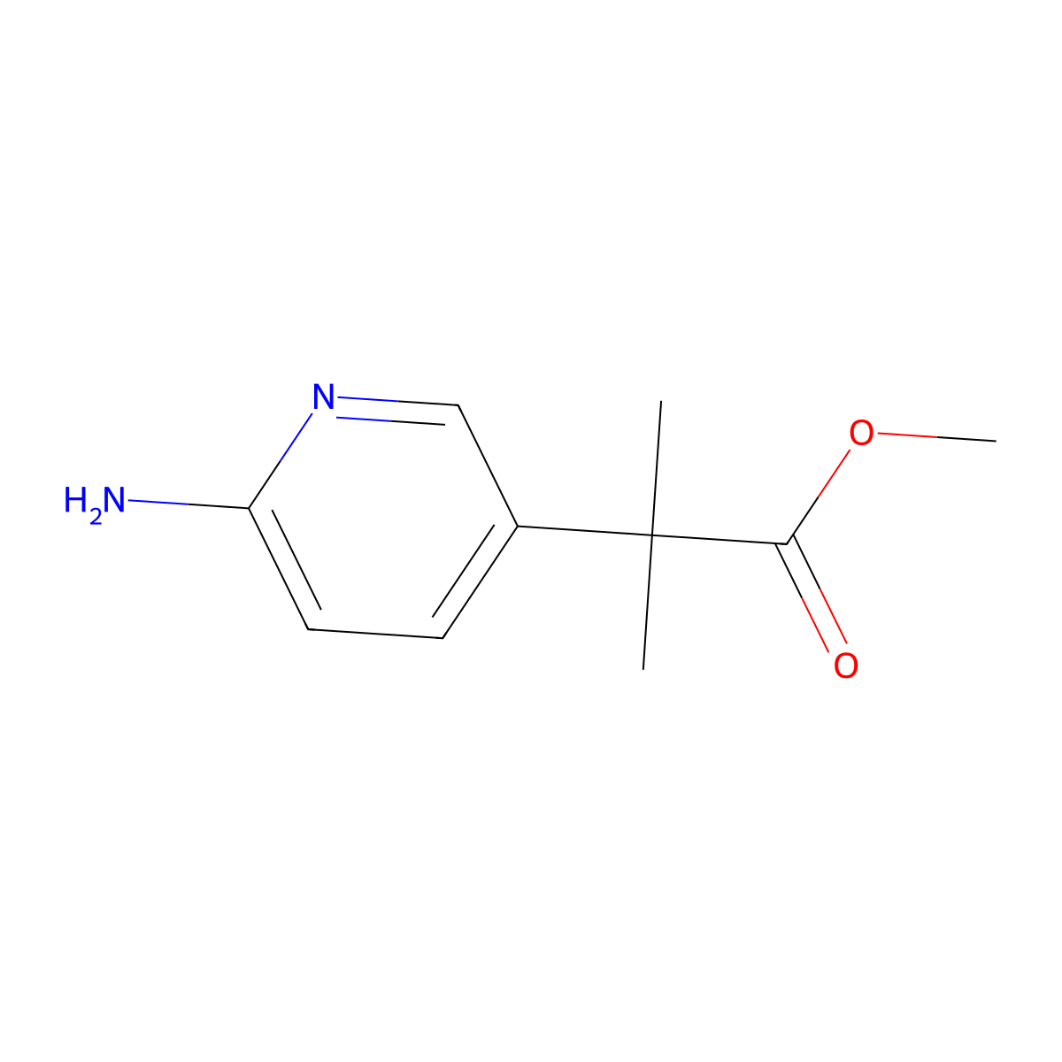 Methyl 2-(6-aminopyridin-3-yl)-2-methylpropanoate molecular structure, CAS 246219-79-4
