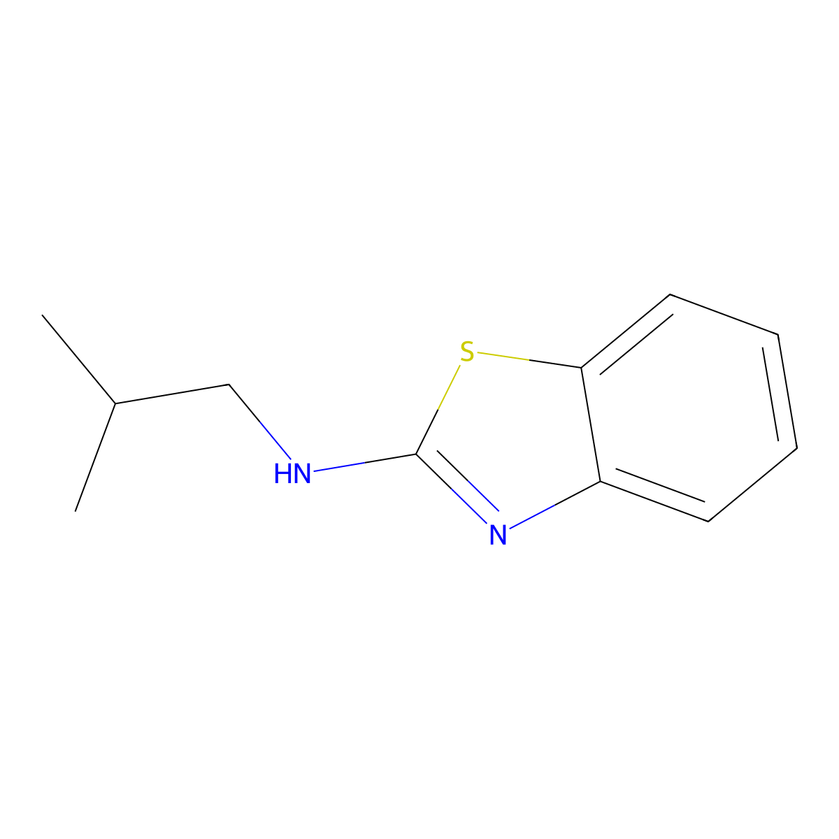 2-Benzothiazolamine, N-(2-methylpropyl)- molecular structure, CAS 24622-32-0