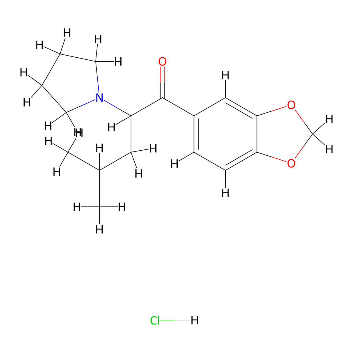 Mdpihp hydrochloride molecular structure, CAS 24622-58-0