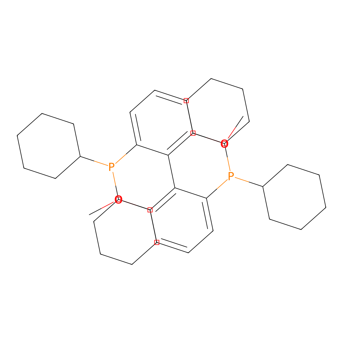 (S)-(6,6'-Dimethoxy-[1,1'-biphenyl]-2,2'-diyl)bis(dicyclohexylphosphine) molecular structure, CAS 246223-35-8