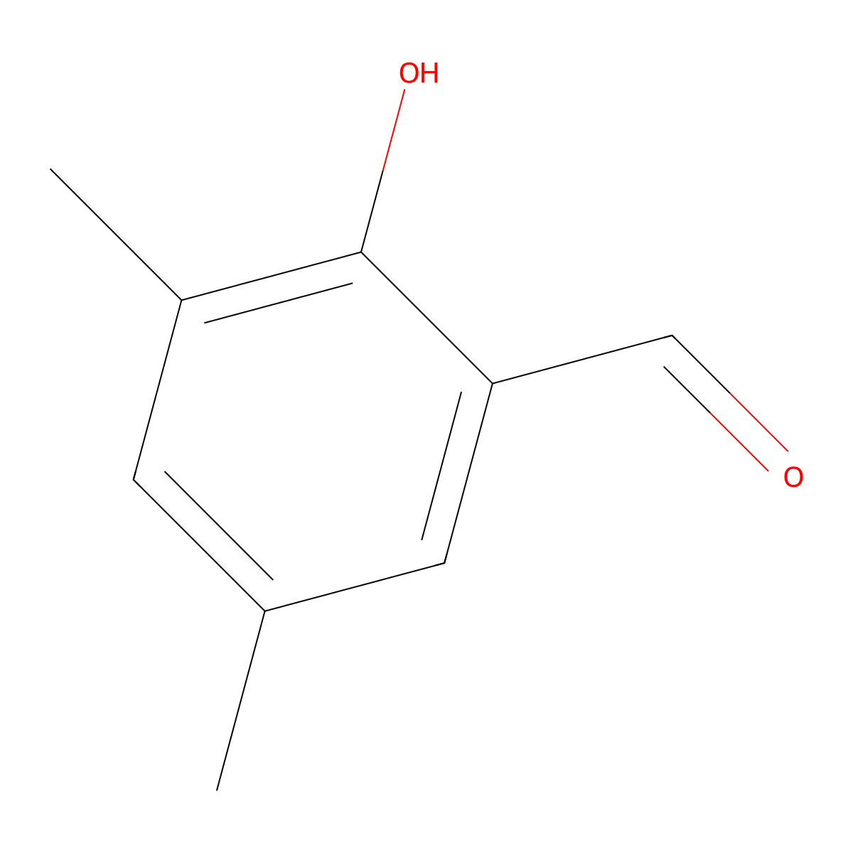 2-Hydroxy-3,5-dimethylbenzaldehyde molecular structure, CAS 24623-61-8