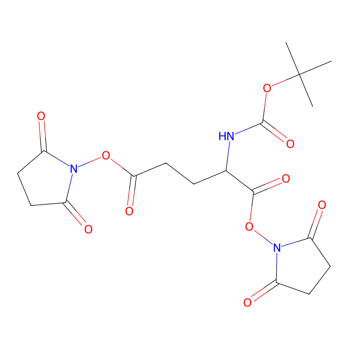 (S)-Bis(2,5-dioxopyrrolidin-1-yl) 2-((tert-butoxycarbonyl)amino)pentanedioate molecular structure, CAS 246234-73-1