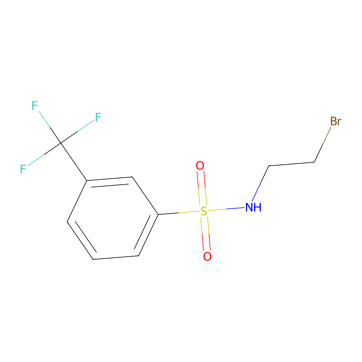 N-(2-bromoethyl)-3-(trifluoromethyl)benzenesulfonamide molecular structure, CAS 246236-36-2