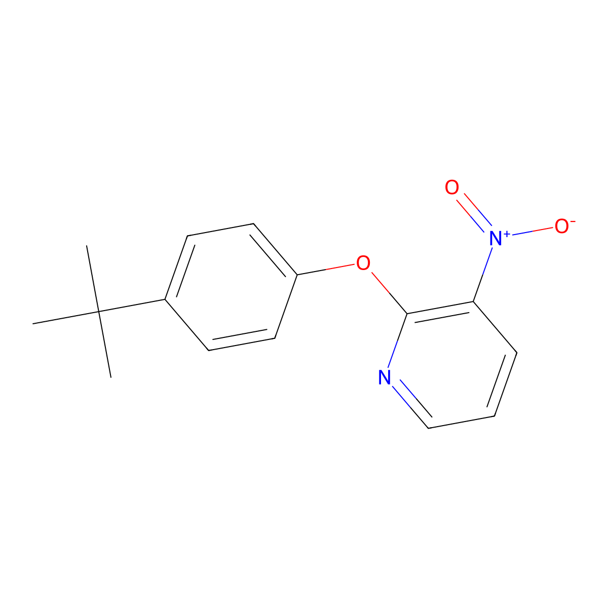 2-(4-Tert-butylphenoxy)-3-nitropyridine molecular structure, CAS 246236-65-7