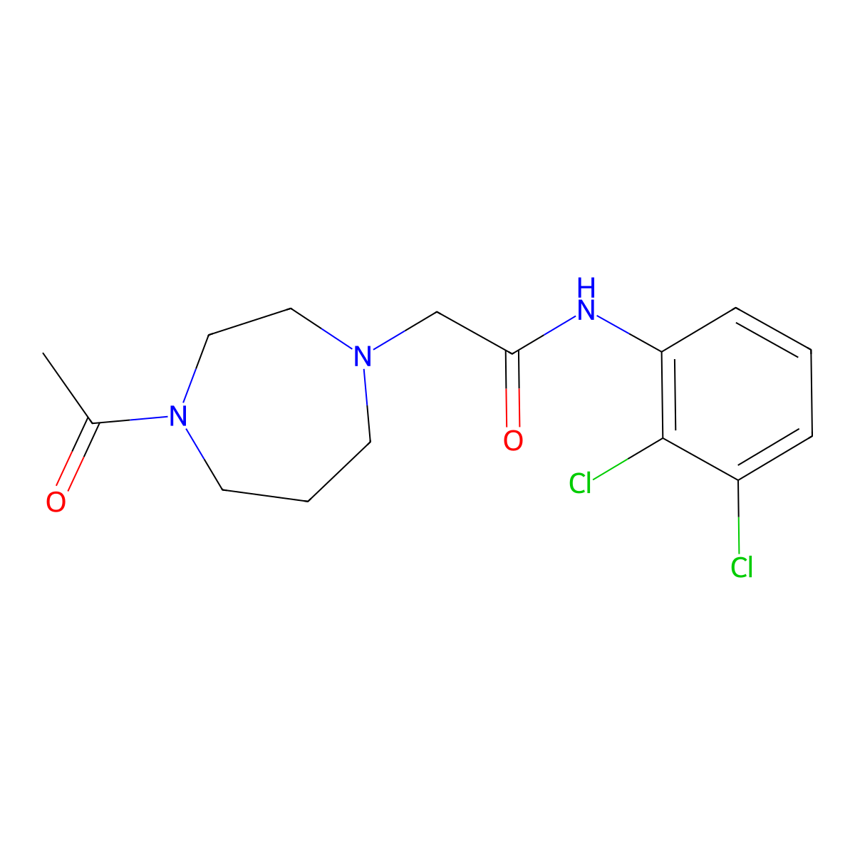 2-(4-acetyl-1,4-diazepan-1-yl)-N-(2,3-dichlorophenyl)acetamide molecular structure, CAS 2462436-40-2