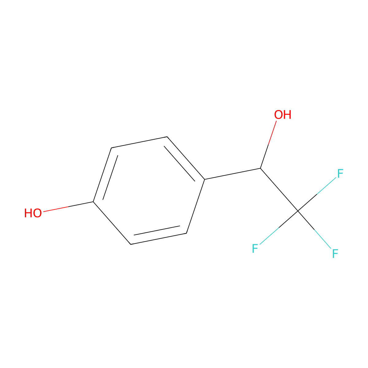 4-(2,2,2-Trifluoro-1-hydroxyethyl)phenol molecular structure, CAS 246245-20-5