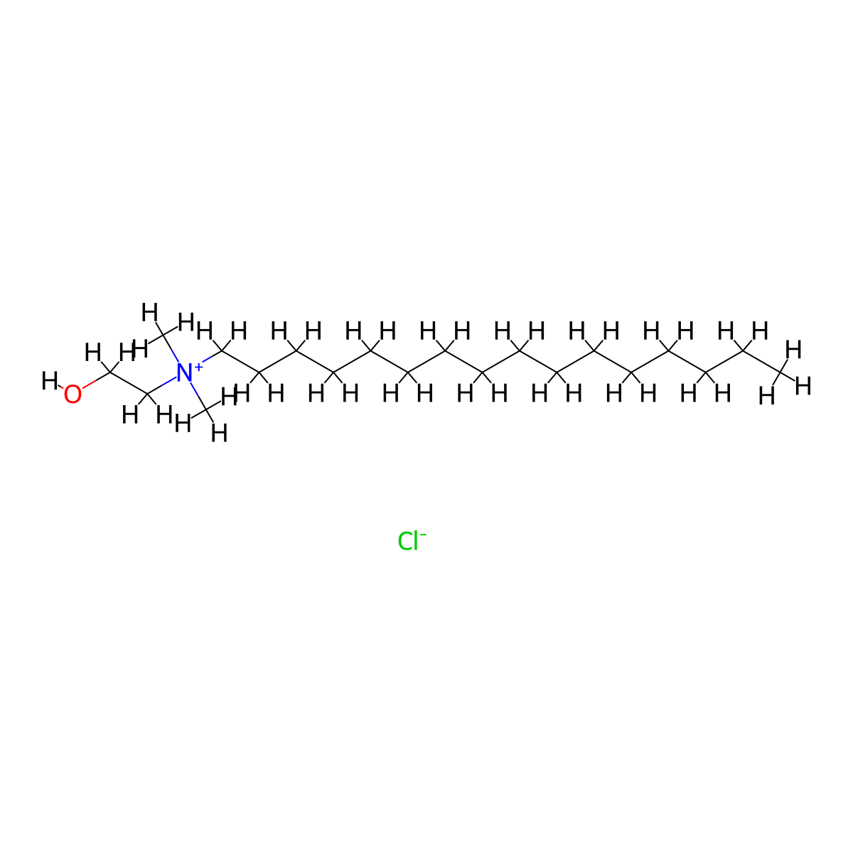 Hydroxyethyl cetyldimonium chloride molecular structure, CAS 24625-03-4
