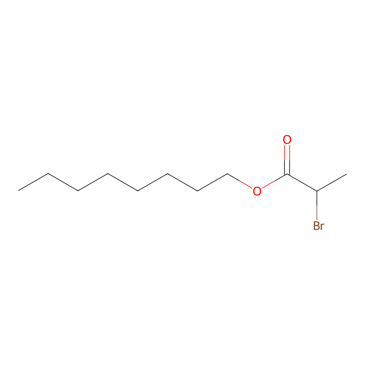 Octyl 2-bromopropanoate molecular structure, CAS 24625-82-9