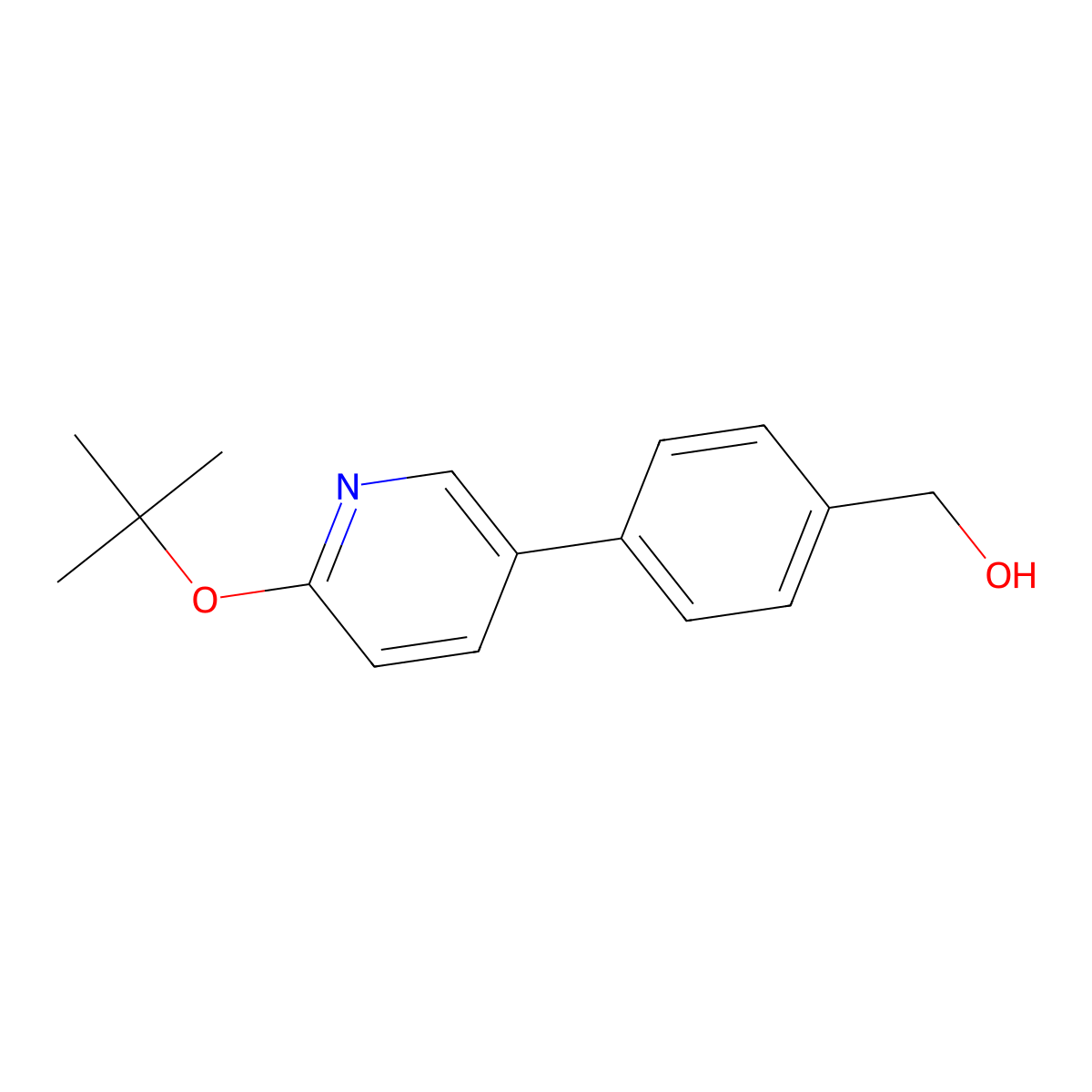 4-[6-(1,1-Dimethylethoxy)-3-pyridinyl]benzenemethanol molecular structure, CAS 2462583-82-8