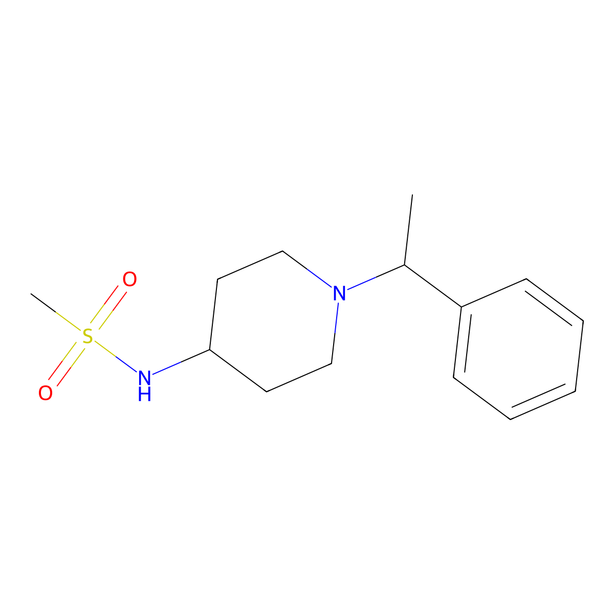 N-[1-(1-phenylethyl)piperidin-4-yl]methanesulfonamide molecular structure, CAS 2462730-54-5