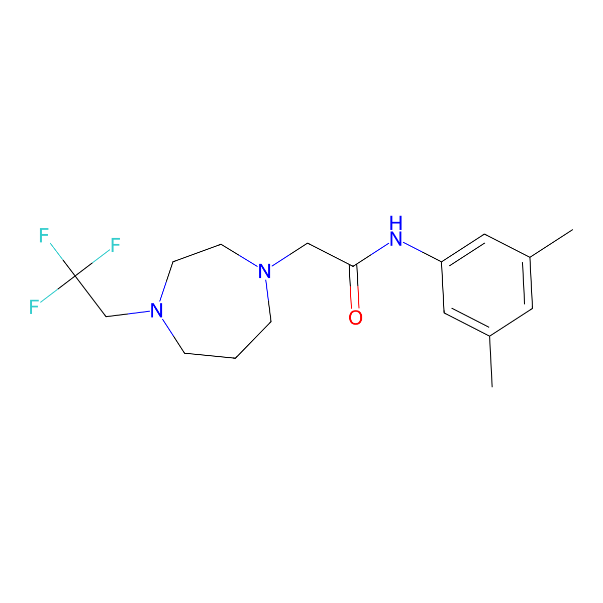 N-(3,5-dimethylphenyl)-2-[4-(2,2,2-trifluoroethyl)-1,4-diazepan-1-yl]acetamide molecular structure, CAS 2462806-49-9
