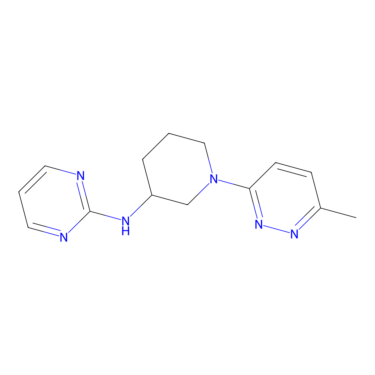 N-[1-(6-methylpyridazin-3-yl)piperidin-3-yl]pyrimidin-2-amine molecular structure, CAS 2462875-56-3