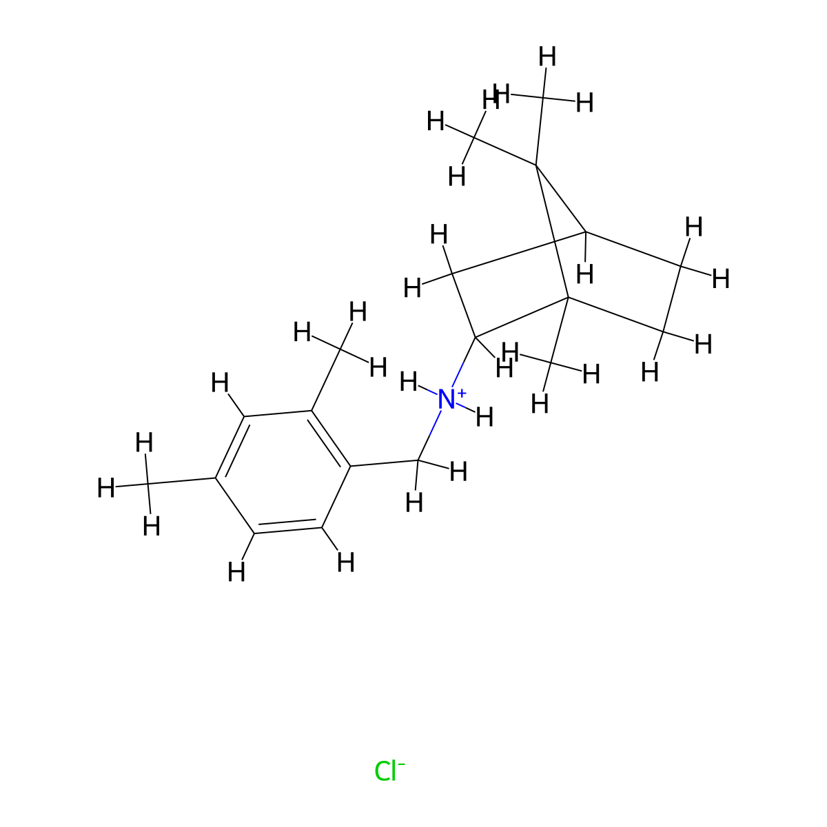 2-Bornanamine, N-(2,4-dimethylbenzyl)-, hydrochloride, endo-(+-)- molecular structure, CAS 24629-65-0