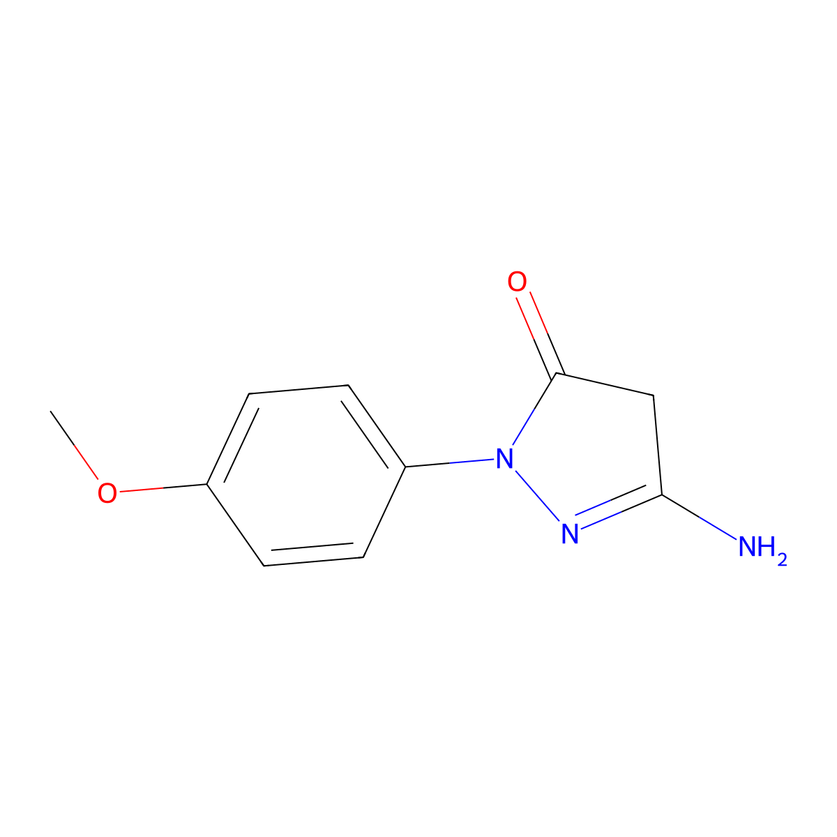 5-amino-2-(4-methoxyphenyl)-2,4-dihydro-3H-pyrazol-3-one molecular structure, CAS 24630-93-1