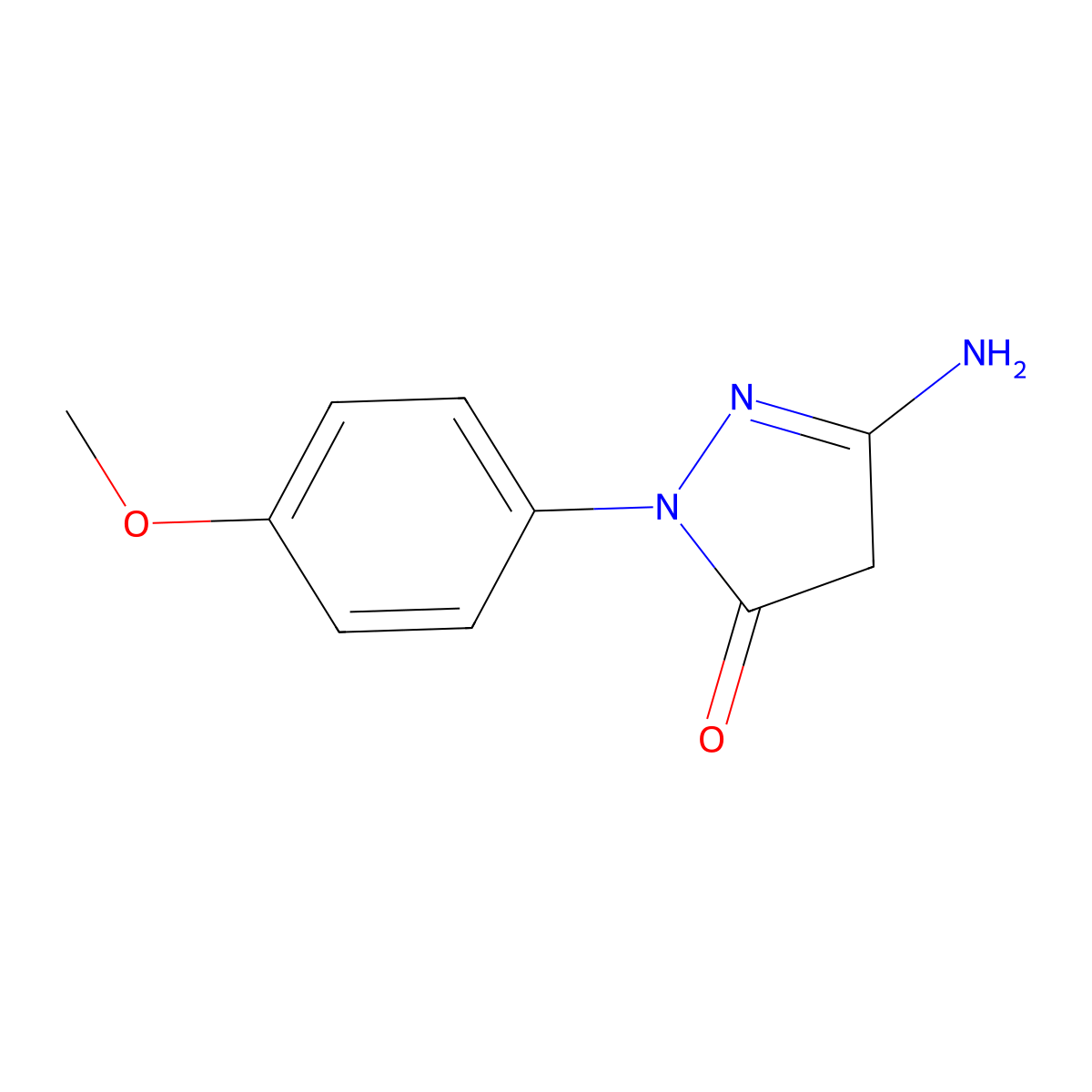 5-amino-2-(4-methoxyphenyl)-2,4-dihydro-3H-pyrazol-3-one molecular structure, CAS 24630-93-1