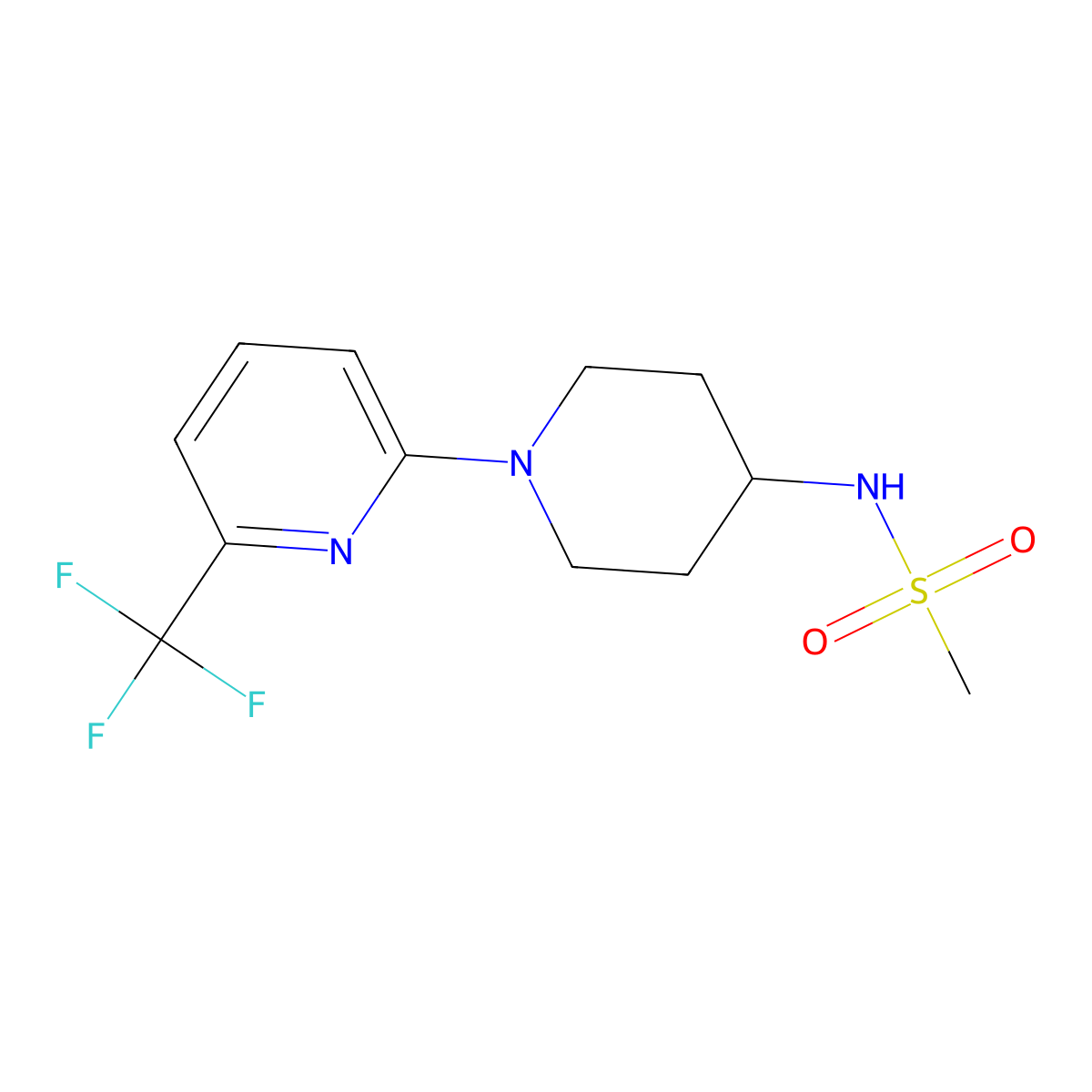N-{1-[6-(trifluoromethyl)pyridin-2-yl]piperidin-4-yl}methanesulfonamide molecular structure, CAS 2463083-28-3