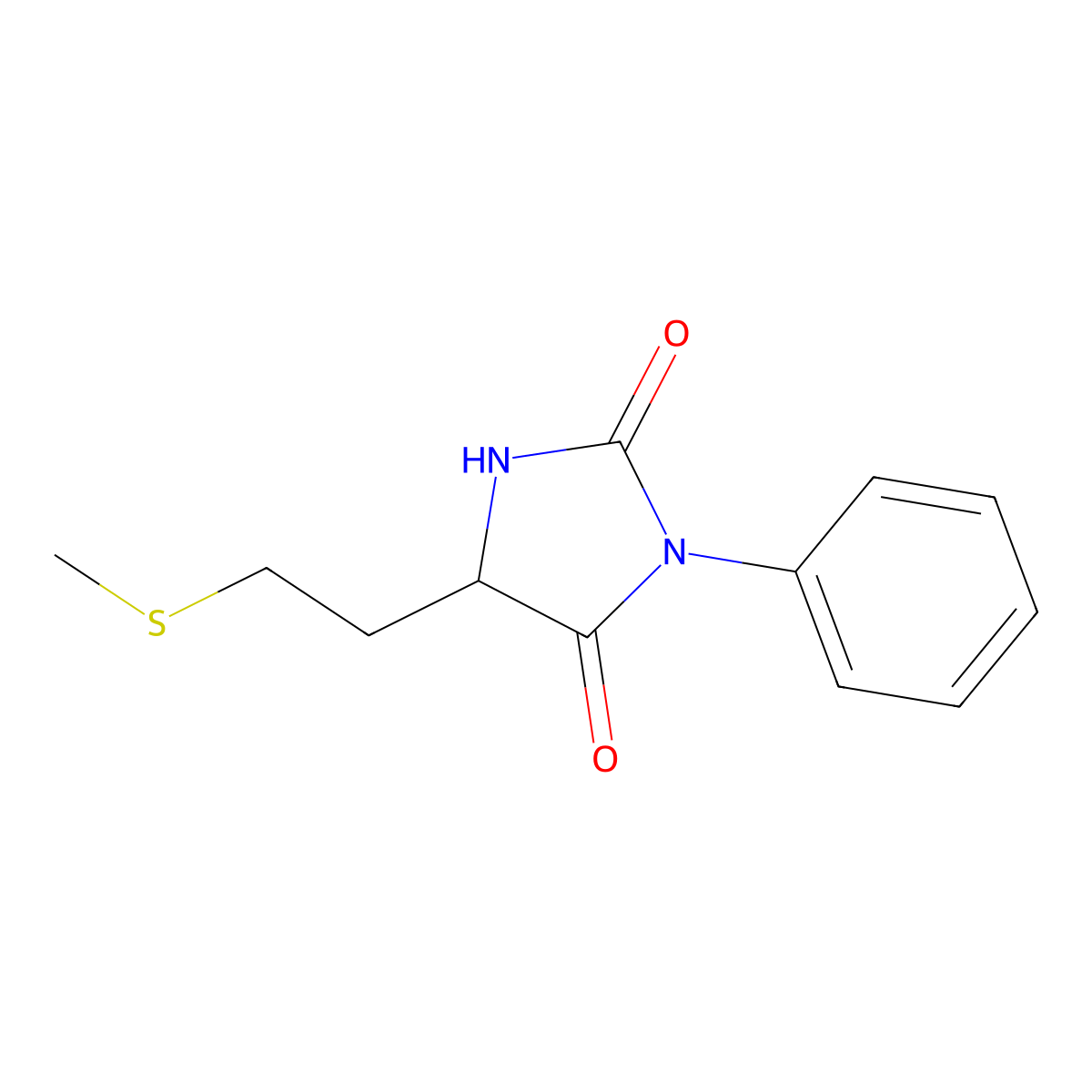 Hydantoin, 5-(2-methylthioethyl)-3-phenyl- molecular structure, CAS 24631-46-7