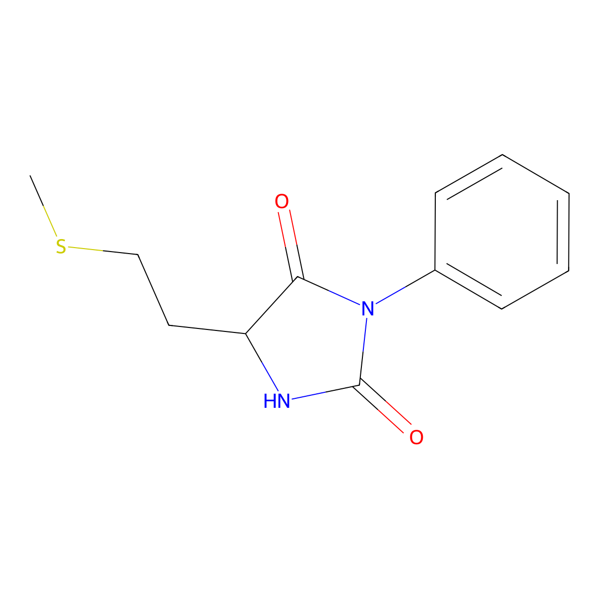 Hydantoin, 5-(2-methylthioethyl)-3-phenyl- molecular structure, CAS 24631-46-7