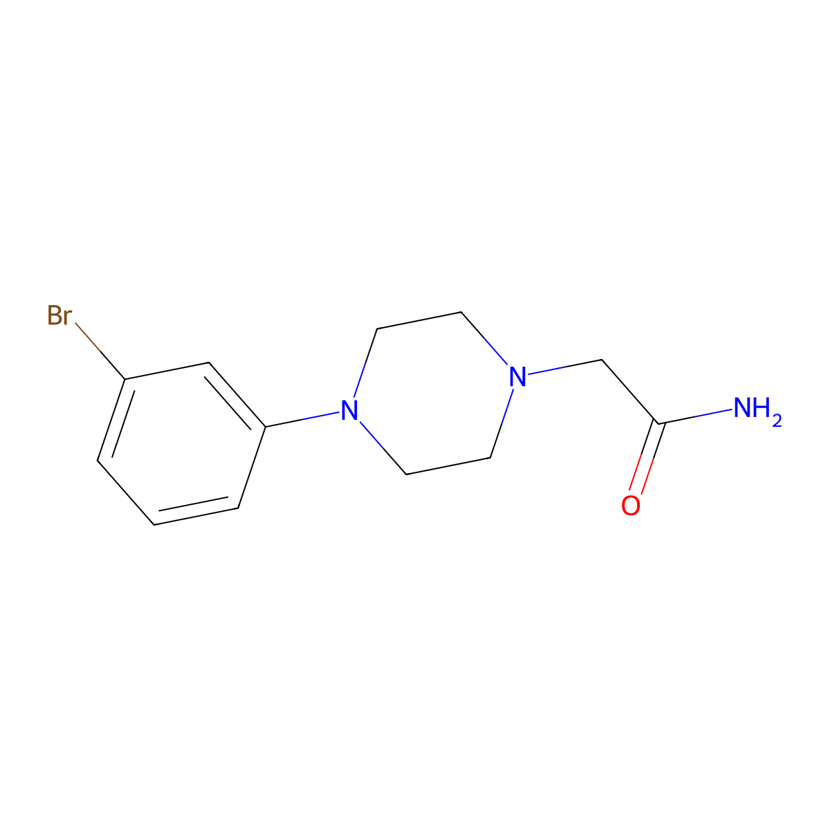 2-[4-(3-Bromophenyl)piperazin-1-yl]acetamide molecular structure, CAS 2463108-70-3