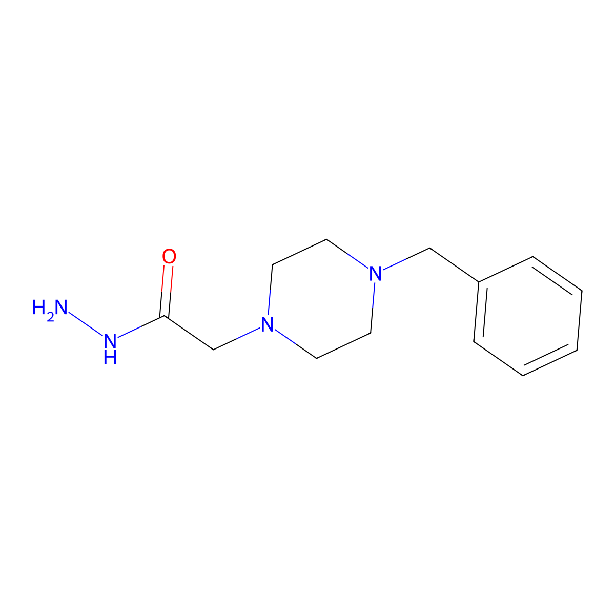 2-(4-Benzylpiperazin-1-yl)acetohydrazide molecular structure, CAS 24632-70-0