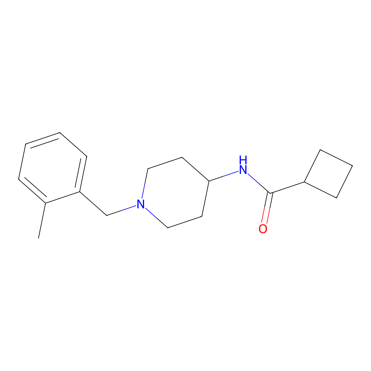 N-{1-[(2-methylphenyl)methyl]piperidin-4-yl}cyclobutanecarboxamide molecular structure, CAS 2463260-65-1
