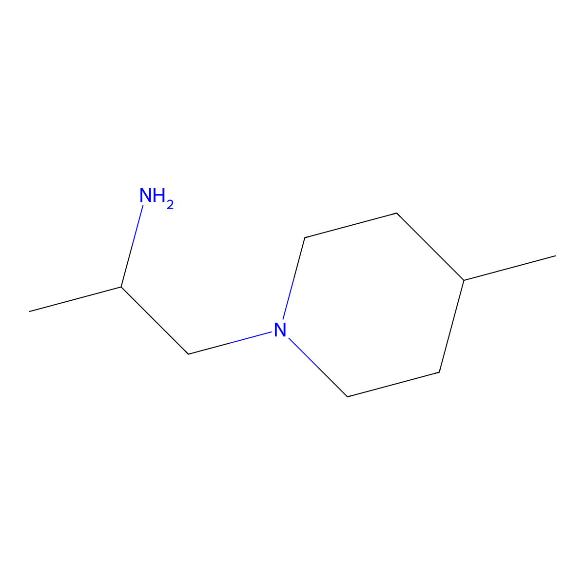 1-(4-Methylpiperidin-1-yl)propan-2-amine molecular structure, CAS 24633-50-9