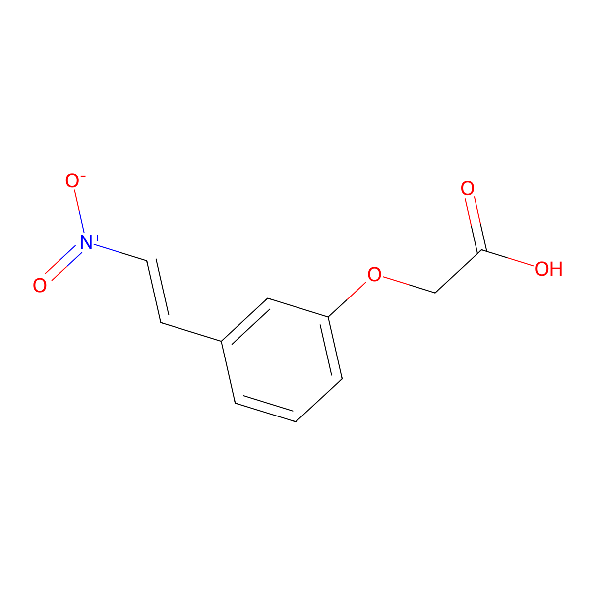 Acetic acid, 2-[3-(2-nitroethenyl)phenoxy]- molecular structure, CAS 24634-64-8