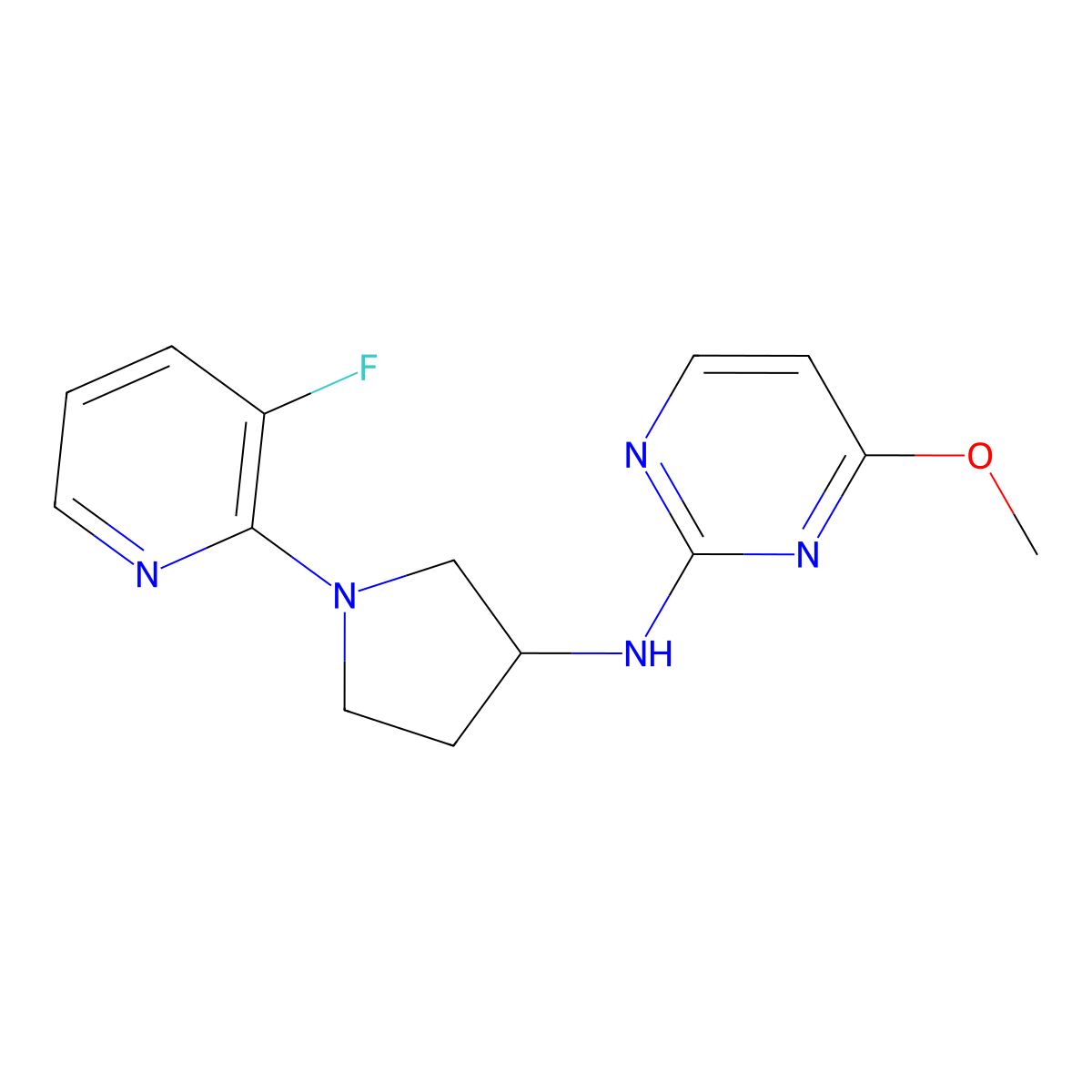 N-[1-(3-fluoro-2-pyridinyl)pyrrolidin-3-yl]-4-methoxypyrimidin-2-amine molecular structure, CAS 2463463-70-7
