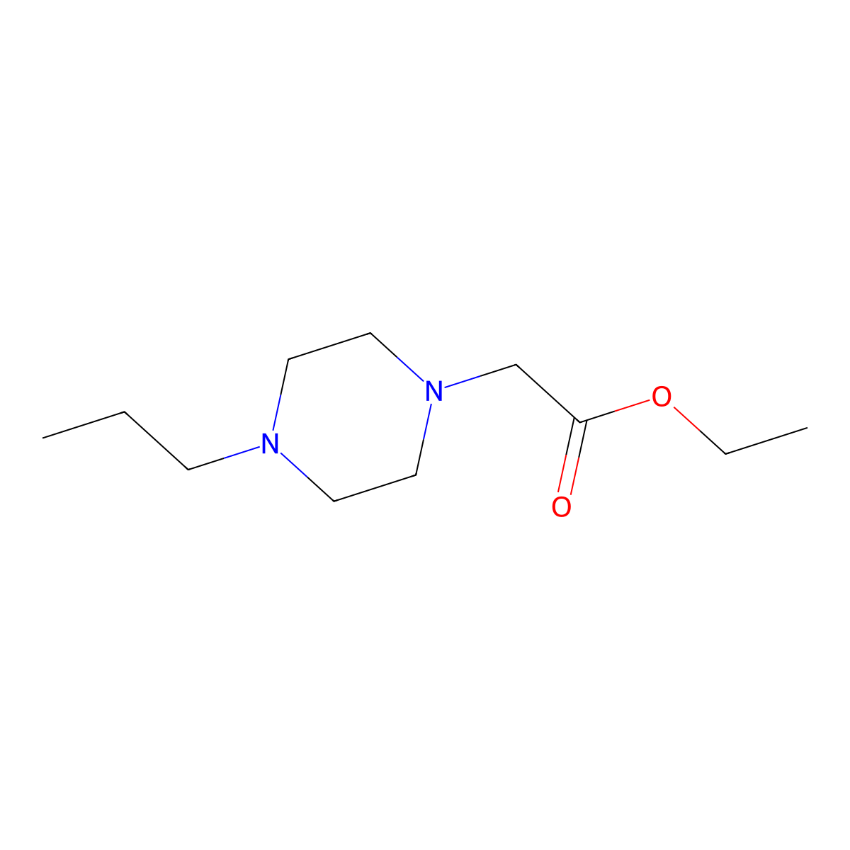 Ethyl (4-propylpiperazin-1-yl)acetate molecular structure, CAS 24637-28-3