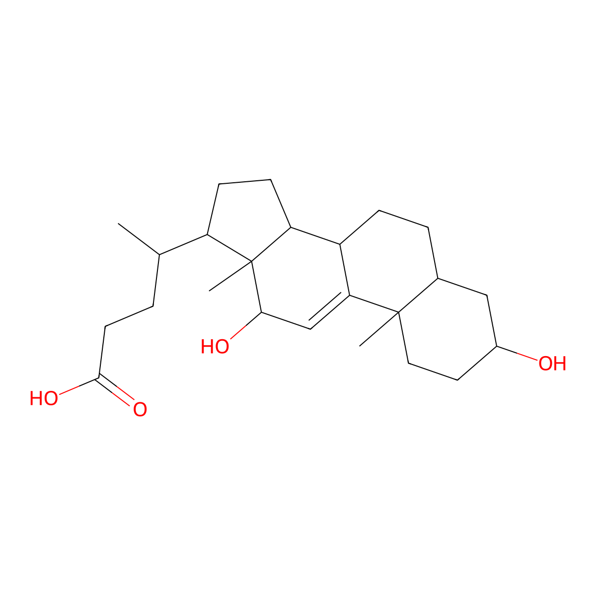 3alpha,12alpha-Dihydroxy-5beta-chol-9(11)-en-24-oic Acid molecular structure, CAS 24637-46-5