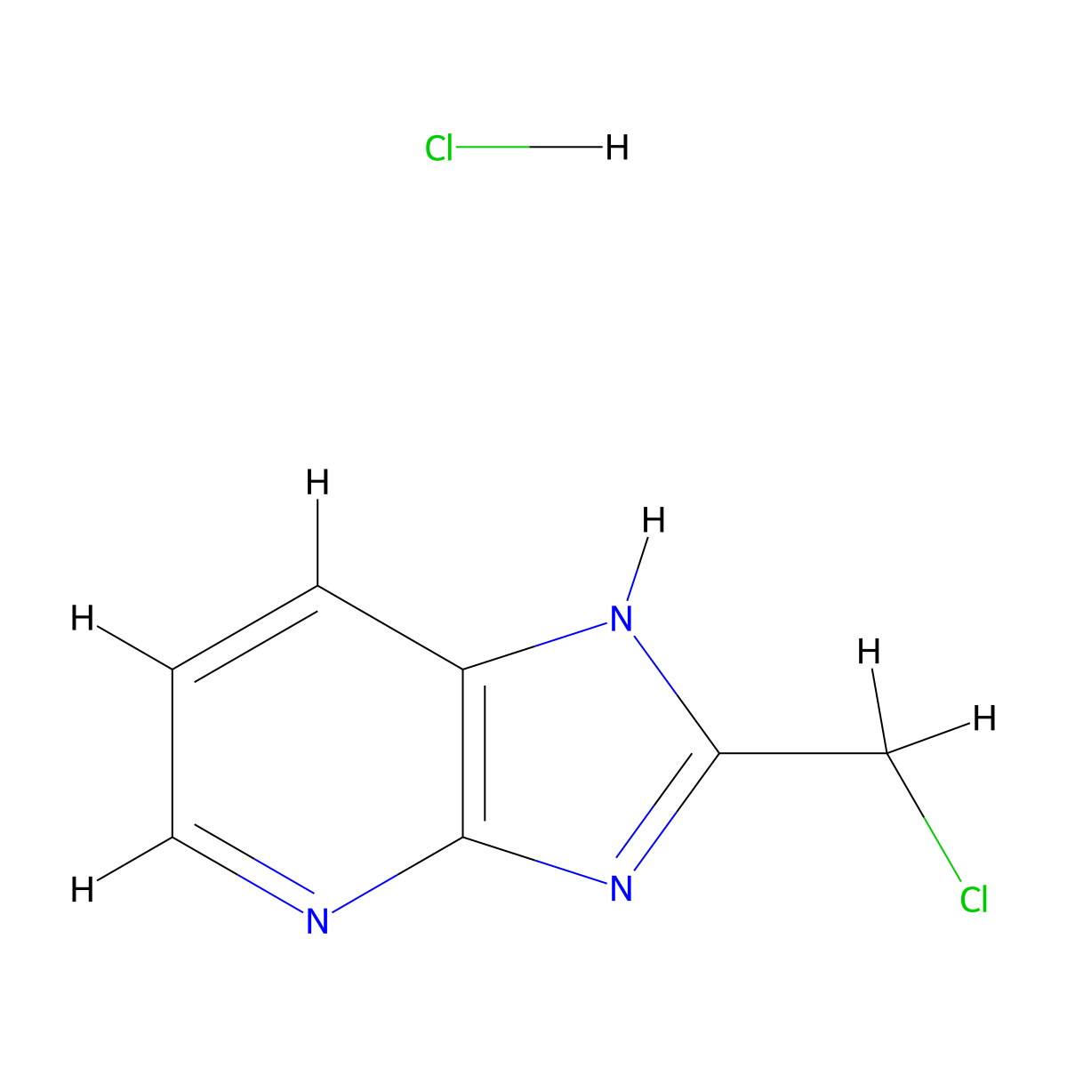2-(chloromethyl)-3H-imidazo[4,5-b]pyridine hydrochloride molecular structure, CAS 24638-21-9