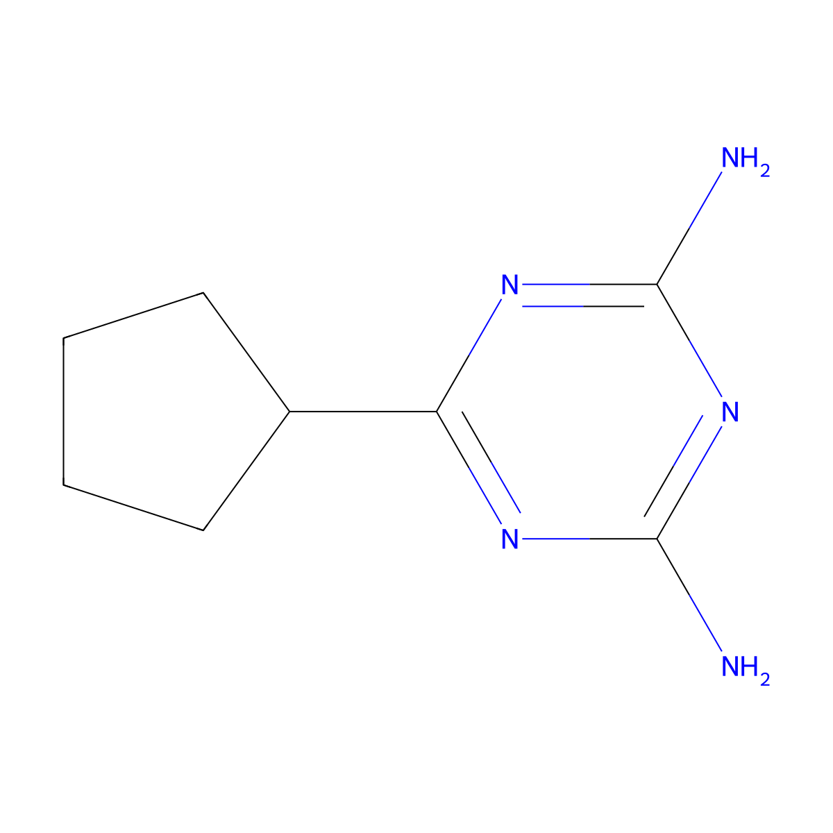 6-Cyclopentyl-1,3,5-triazine-2,4-diamine molecular structure, CAS 24638-58-2