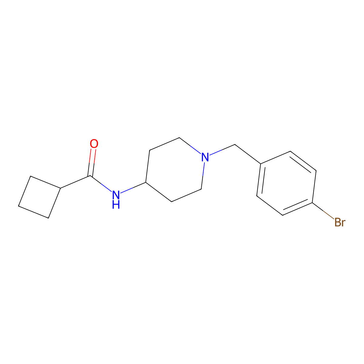 N-{1-[(4-bromophenyl)methyl]piperidin-4-yl}cyclobutanecarboxamide molecular structure, CAS 2463866-24-0
