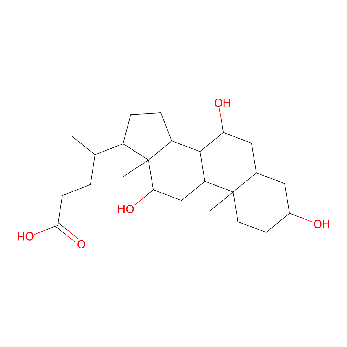 Allocholic acid molecular structure, CAS 2464-18-8