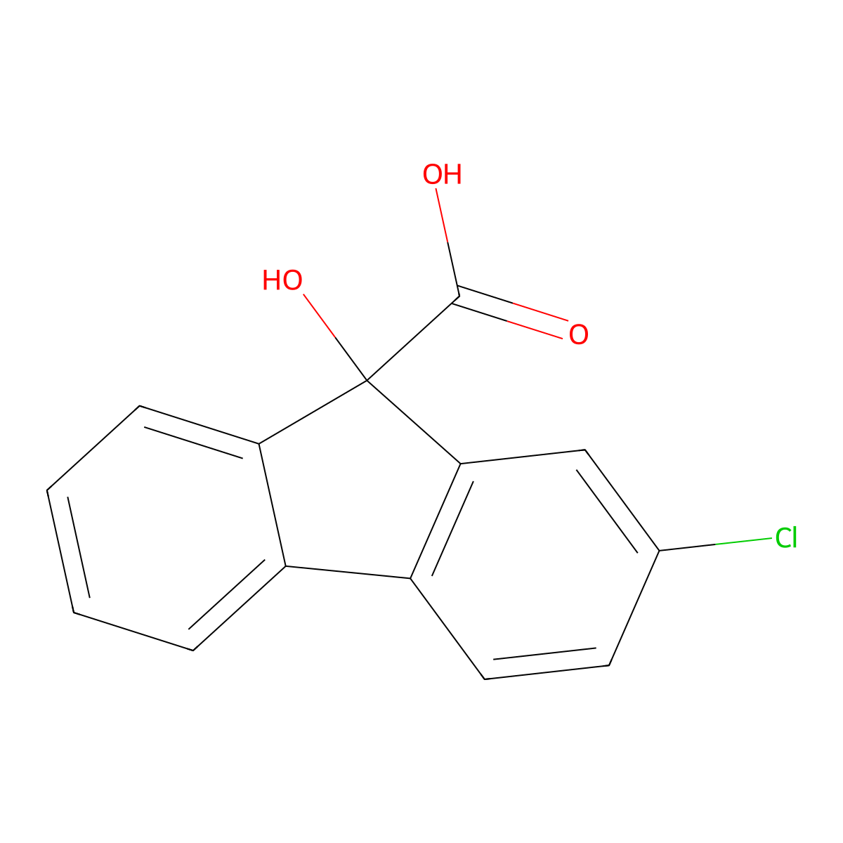 Chlorflurenol molecular structure, CAS 2464-37-1