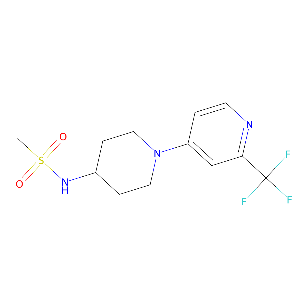 N-{1-[2-(trifluoromethyl)pyridin-4-yl]piperidin-4-yl}methanesulfonamide molecular structure, CAS 2464042-08-6