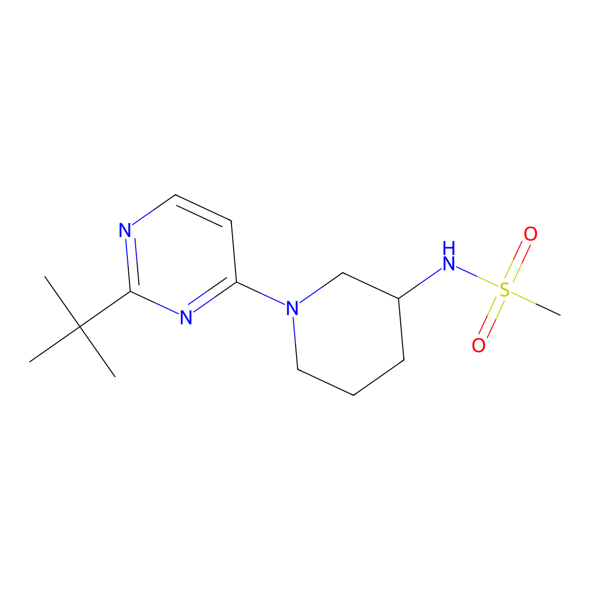 N-[1-(2-tert-butylpyrimidin-4-yl)piperidin-3-yl]methanesulfonamide molecular structure, CAS 2464062-86-8