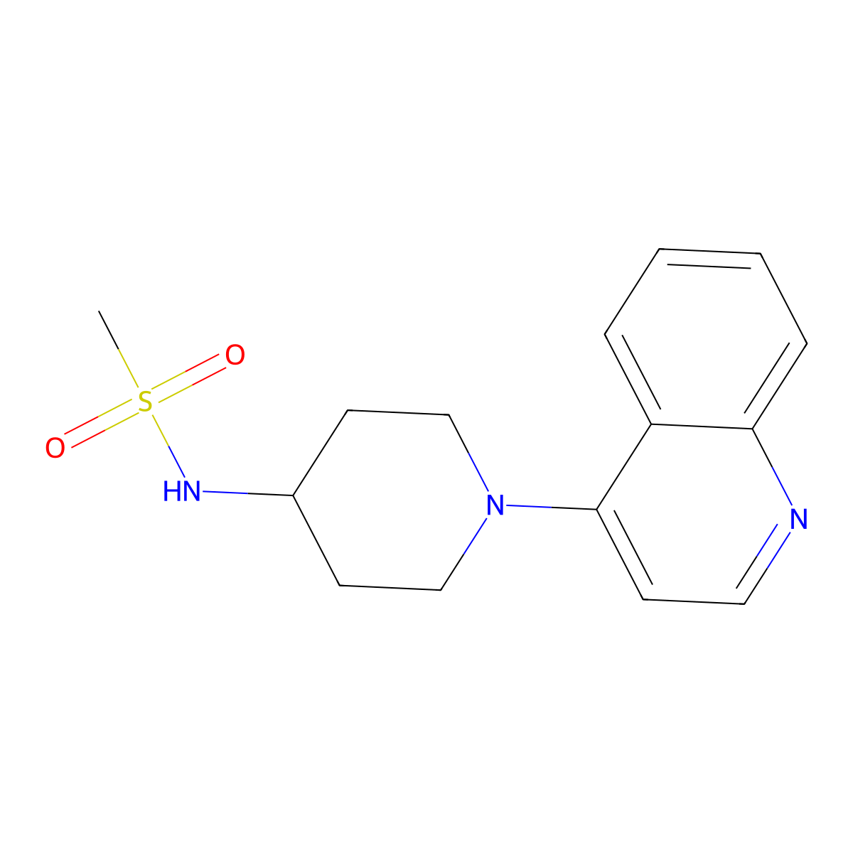 N-[1-(quinolin-4-yl)piperidin-4-yl]methanesulfonamide molecular structure, CAS 2464325-73-1
