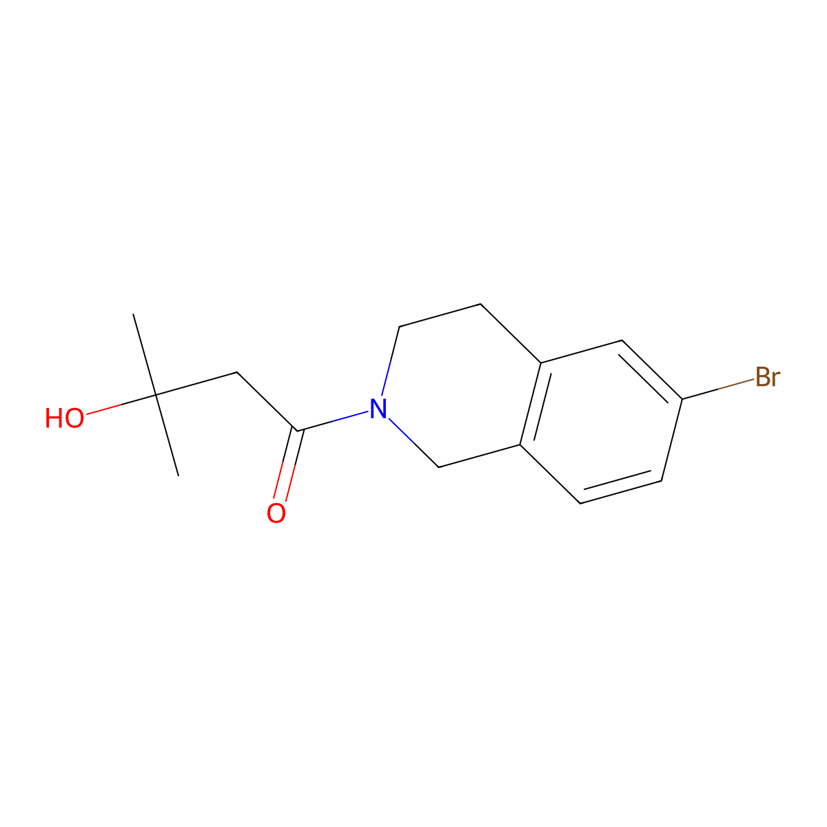 1-(6-Bromo-3,4-dihydroisoquinolin-2(1H)-YL)-3-hydroxy-3-methylbutan-1-one molecular structure, CAS 2464481-83-0