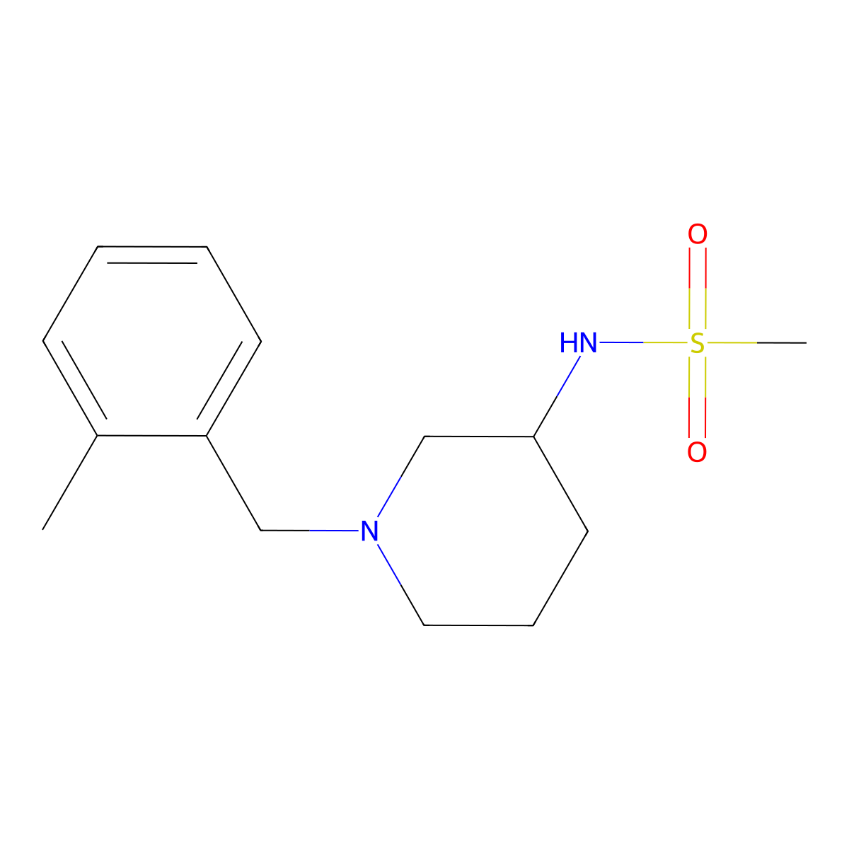 N-{1-[(2-methylphenyl)methyl]piperidin-3-yl}methanesulfonamide molecular structure, CAS 2464576-93-8