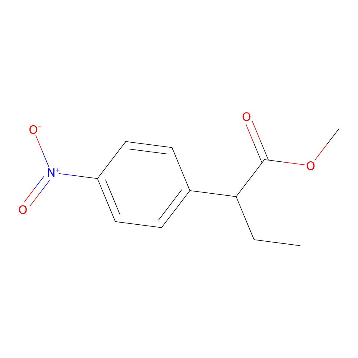 Methyl 2-(4-nitrophenyl)butanoate molecular structure, CAS 24646-25-1