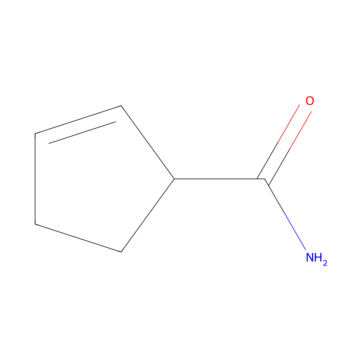 2-Cyclopentene-1-carboxamide molecular structure, CAS 24647-27-6