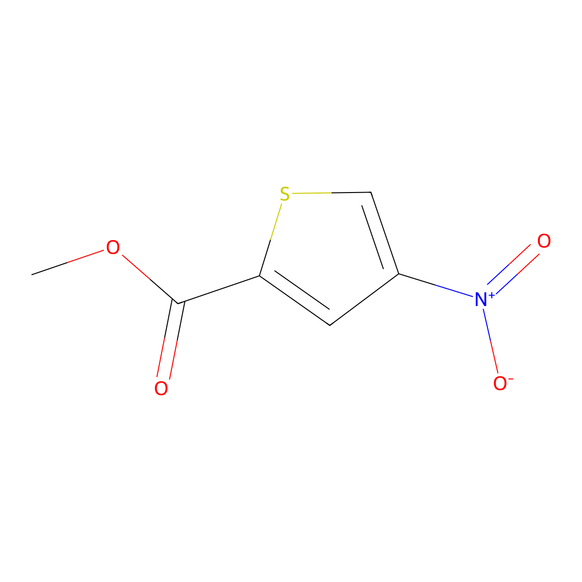 Methyl 4-nitrothiophene-2-carboxylate molecular structure, CAS 24647-78-7