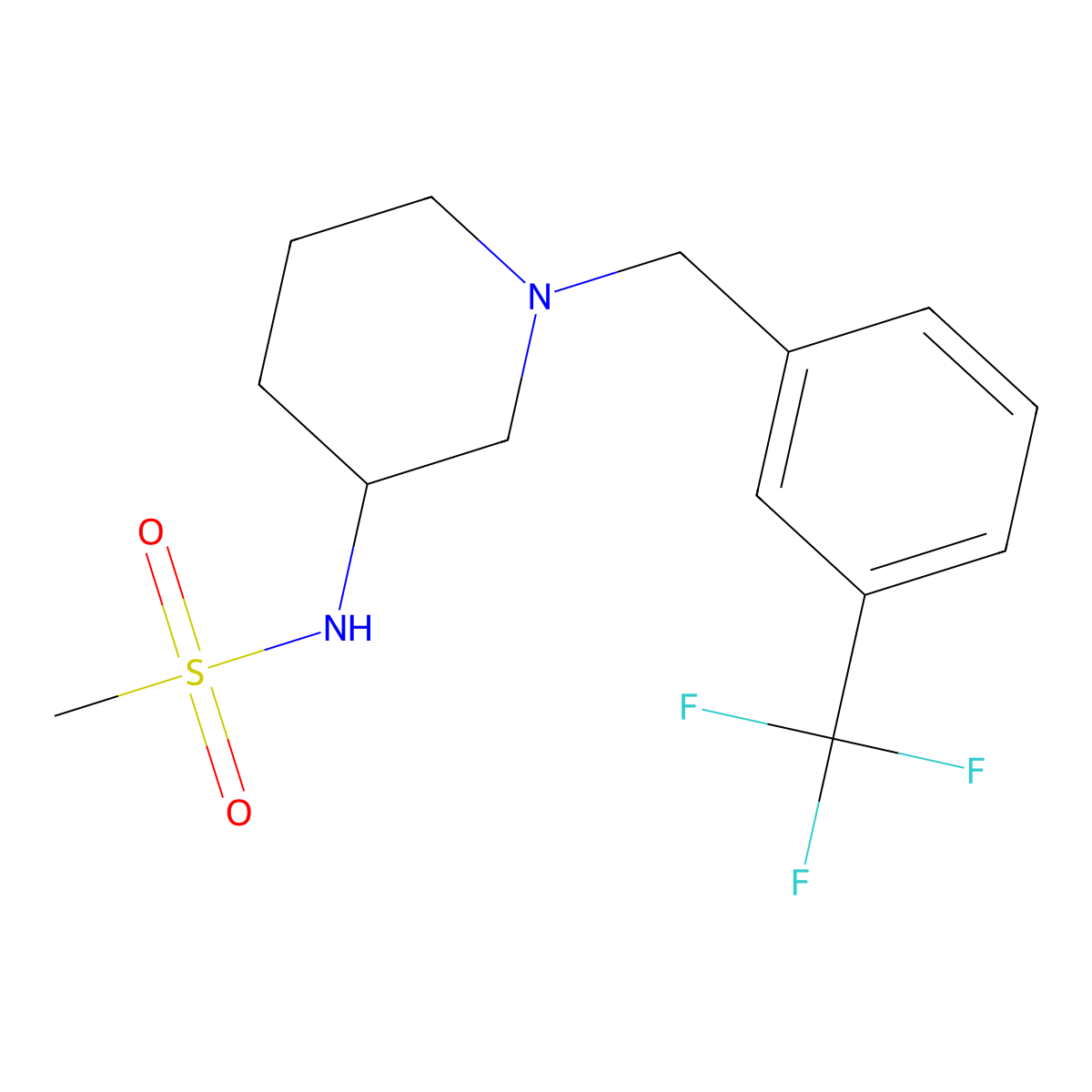 N-(1-{[3-(trifluoromethyl)phenyl]methyl}piperidin-3-yl)methanesulfonamide molecular structure, CAS 2464882-10-6