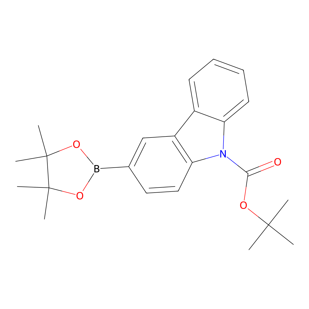 tert-Butyl 3-(4,4,5,5-tetramethyl-1,3,2-dioxaborolan-2-yl)-9H-carbazole-9-carboxylate molecular structure, CAS 2464919-09-1