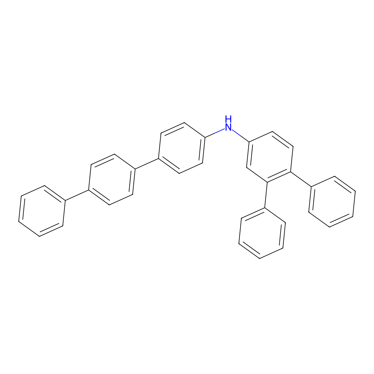 N-([1,1':4',1''-Terphenyl]-4-yl)-[1,1':2',1''-terphenyl]-4'-amine molecular structure, CAS 2464938-49-4