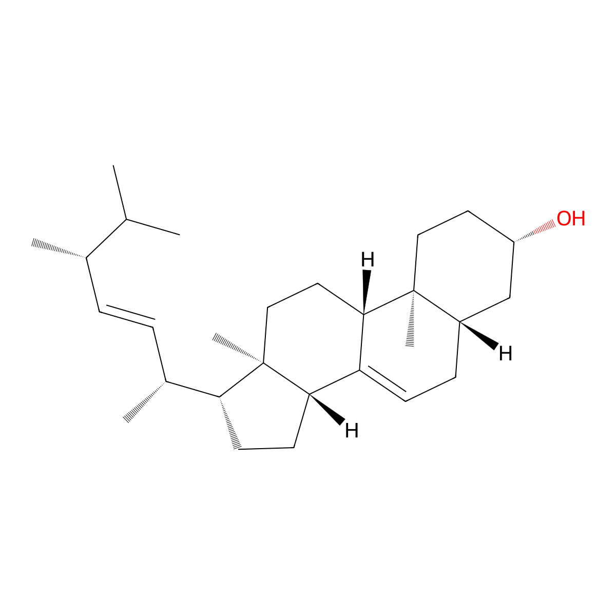 Stellasterol molecular structure, CAS 2465-11-4