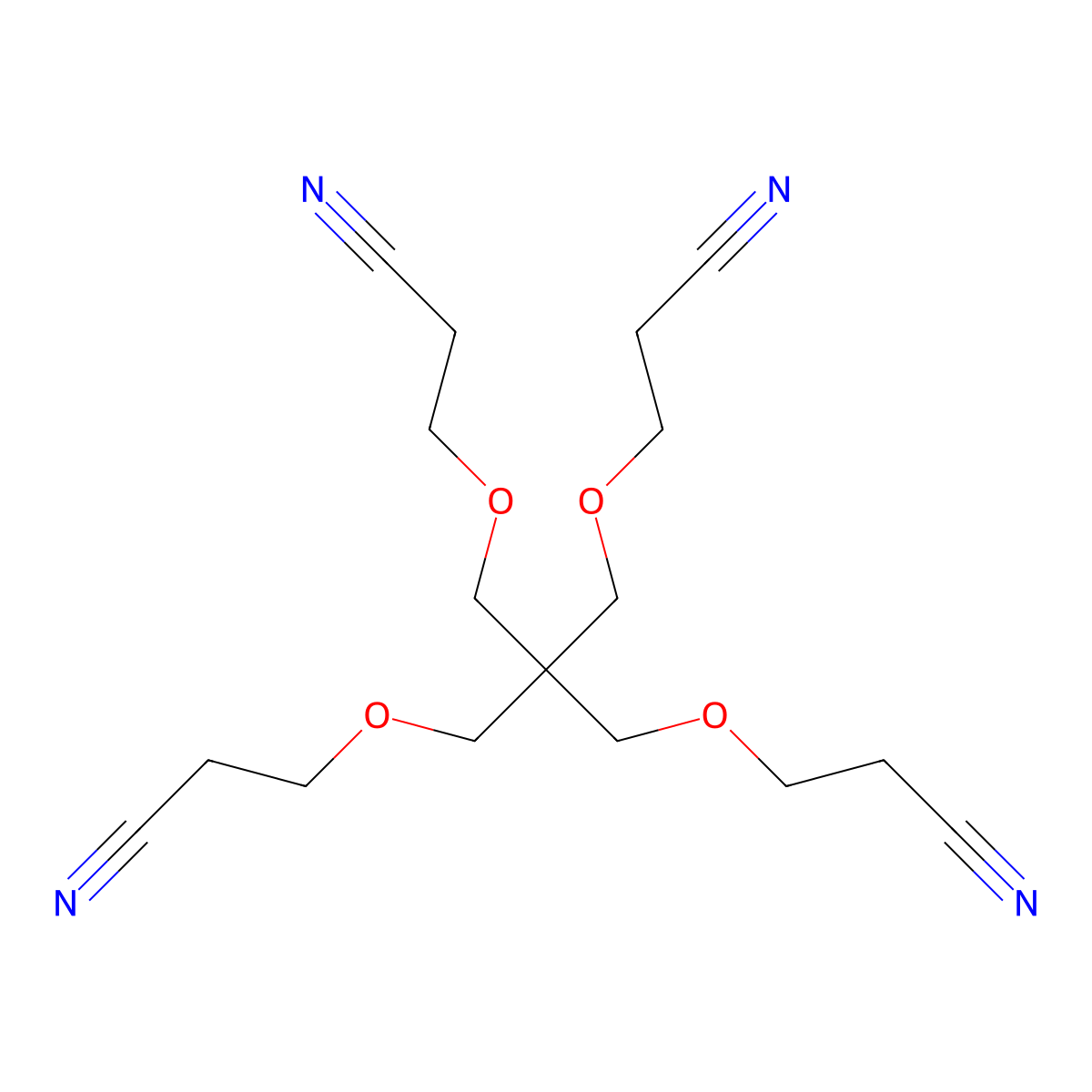 Tetra(Cyanoethoxymethyl) Methane molecular structure, CAS 2465-91-0