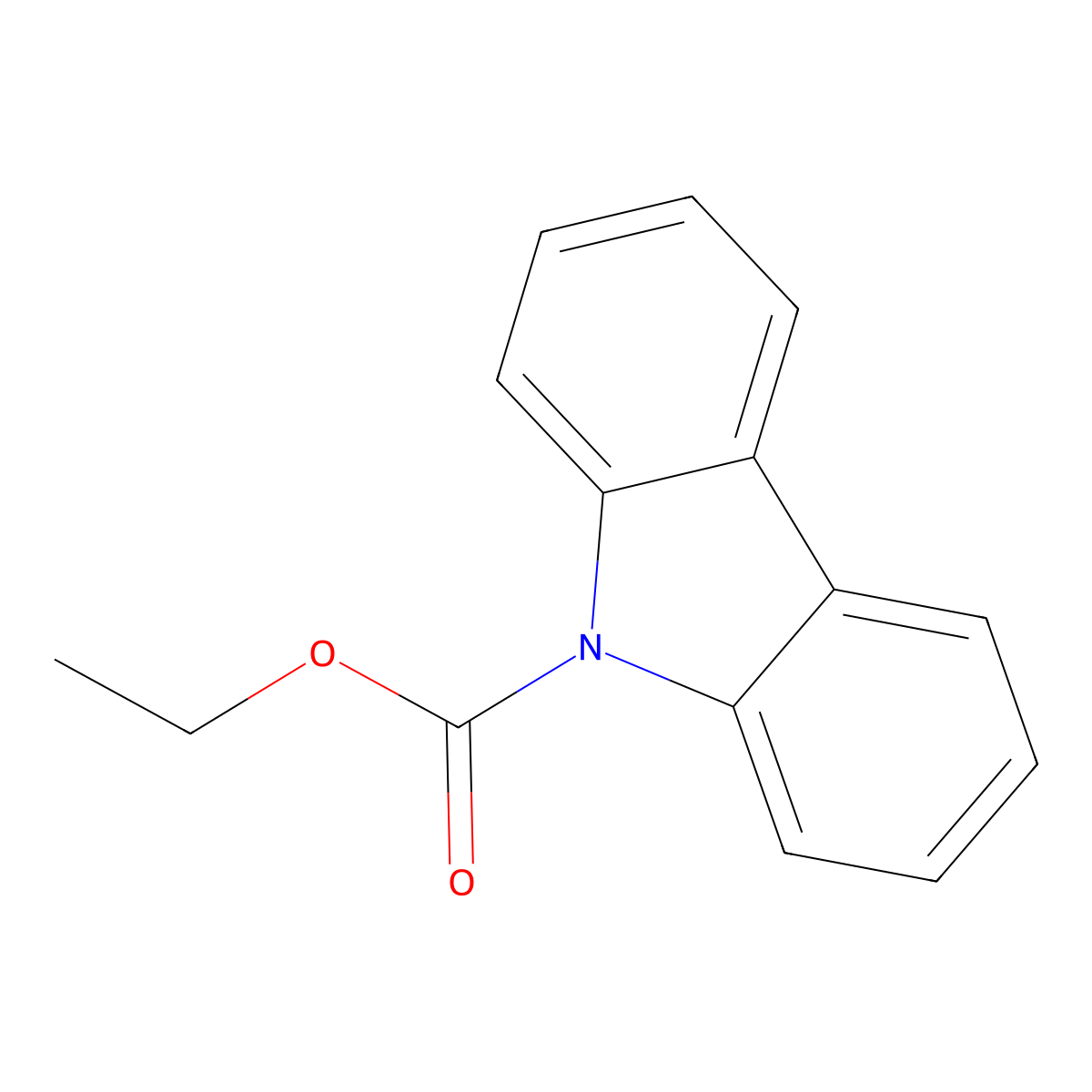 9H-Carbazole-9-carboxylic acid, ethyl ester molecular structure, CAS 24650-61-1
