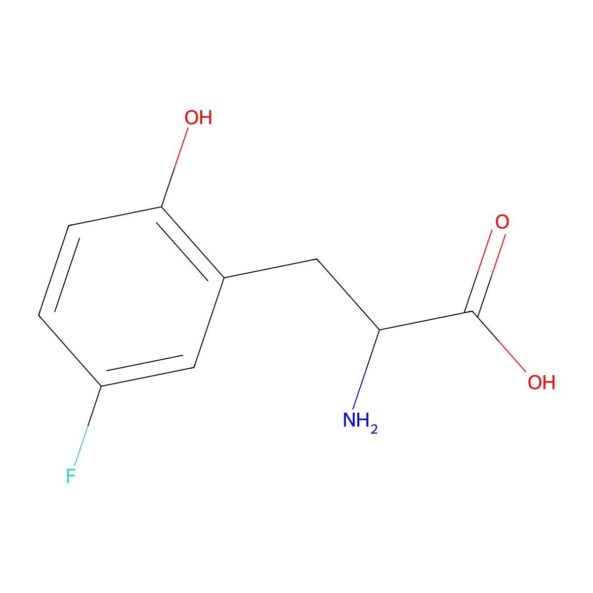 2-Amino-3-(5-fluoro-2-hydroxyphenyl)propanoicacidhcl molecular structure, CAS 246506-91-2